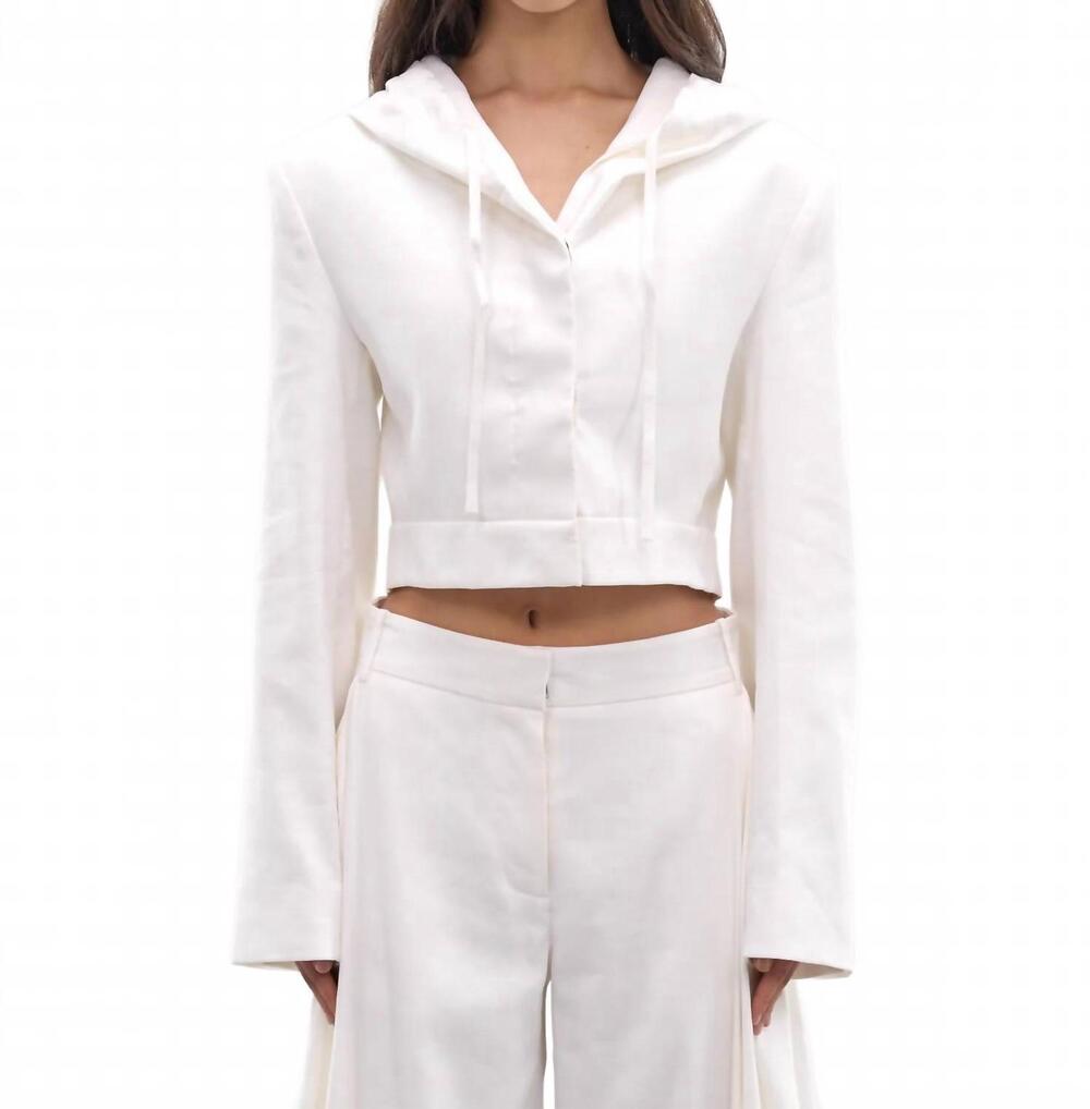 NEW CHRISTOPHER ESBER noa linen hoodie in white
